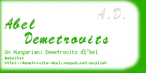 abel demetrovits business card